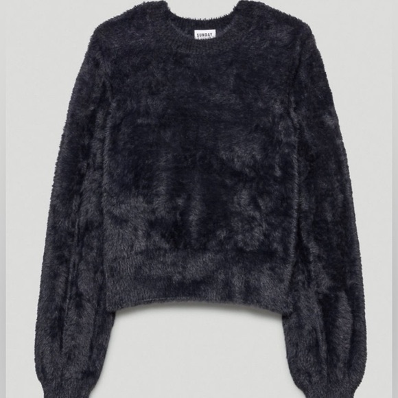 Sunday Best Aritiza Kitten Sweater Knit Black NWT cozy sweatshirt top blouse - Picture 1 of 8